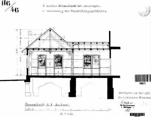 Geislingen-Altenstadt: Empfangsgebäude Anbau Querschnitt