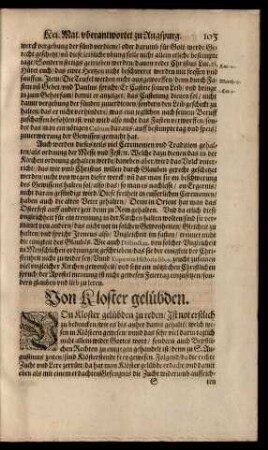 Von Kloster gelübden.