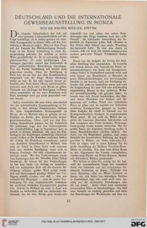 1: Deutschland und die Internationale Gewerbeausstellung in Monza