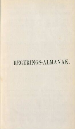 Regerings-Almanak