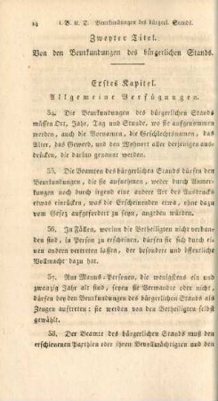 Zweyter Titel. Von den Beurkundungen des bürgerlichen Stands