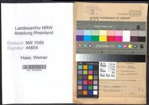 Entnazifizierung Werner Haas , geb. 05.09.1918 (Kaufmann)