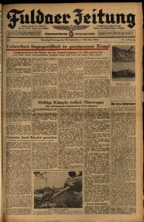 Ausgabe vom Samstag, den 30. September 1944.