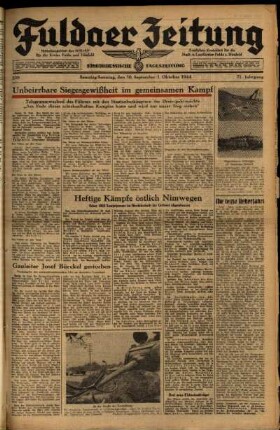 Ausgabe vom Samstag, den 30. September 1944.