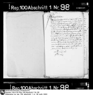 Korrespondenz Bischof Franz Wilhelms mit dem Kurfürsten von Köln über Kriegs- und Reichsangelegenheiten Enthält u.a.: Schreiben Kaiser Ferdinands III. an Kurköln; Schreiben Kurkölns an Kurbrandenburg; Korrespondenz Franz Wilhelms mit Leutnant Köpper; Kanzler und Rat des Stifts Minden an Kurköln; Verschiedene Schreiben Ferdinands III.; Graf von Trauttmansdorff an Kurköln; Vereinbarung Kurkölns mit Kurbrandenburg wegen umherstreifender Soldaten; Schreiben des Kurfürsten von Köln an den Administrator von Magdeburg; Kurkölnisches Schreiben an Kaiser Ferdinand III. und Korrespondenz Kurkölns mit Kursachsen; Schreiben der in Nürnberg versammelten Stände an den Kurfürsten von Köln