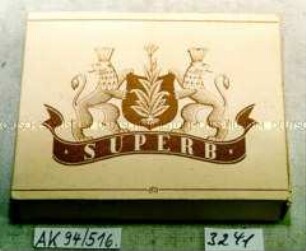 Pappschachtel für 20 Stück Zigaretten "SUPERB"