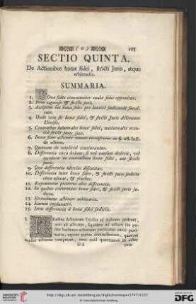 Sectio quinta: De Actionibus bonae fidei, stricti Juris, atque arbitrariis