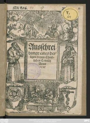 Ausschrei=||bunge eines hei=||ligen freyen Christ=||lichen Concilij.||