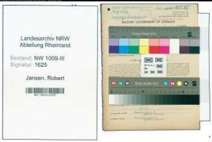 Entnazifizierung Robert Jansen , geb. 24.02.1898 (Landwirt)