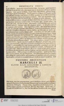 Numisma Argenteum Marcelli II. [...]