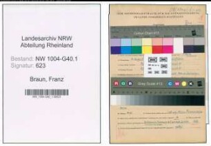 Entnazifizierung Franz Braun , geb. 04.08.1908 (Justizsekretaer)
