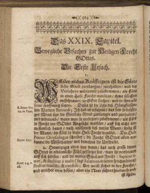 Das XXIX. Capitel. Bewegliche Ursachen zur Heiligen Forcht Gottes.