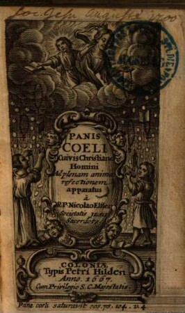 Panis coeli : cuivis christiano homini ad plenam animae refectionem apparatus