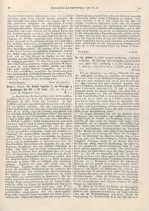 781-782 [Rezension] Schulz, Walther, Der Einfluß Augustins in der Theologie u. Christologie des VIII. u. IX. Jahrh