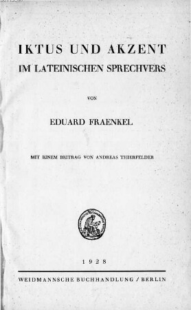 Iktus und Akzent im lateinischen Sprechvers