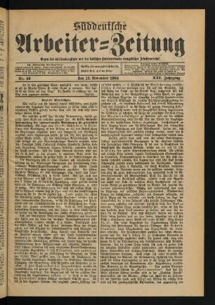 Nr. 46. Den 13. November 1904. - Nr. 50. Den 11. Dezember 1904.