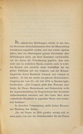 Ein statistischer Beitrag zur Blennorrhoea neonatorum aus der Königl. Universitäts-Augenklinik zu Greifswald