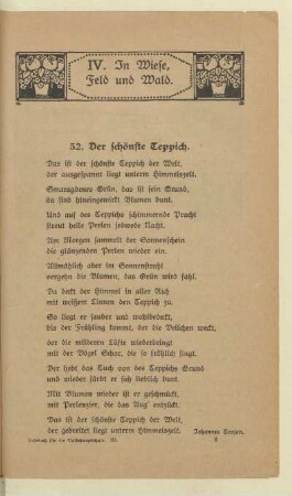 IV. In Wiese, Feld und Wald