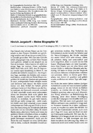 Hinrich Jargstorff - Meine Biographie VI