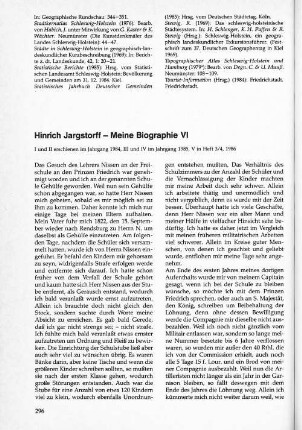 Hinrich Jargstorff - Meine Biographie VI