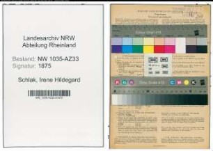 Entnazifizierung Irene Hildegard Schlak , geb. 19.12.1922 (Kaufmaennische Angestellte)