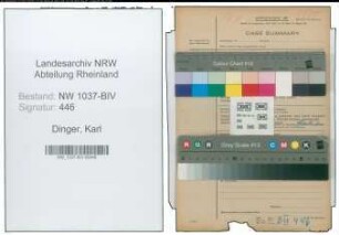 Entnazifizierung Karl Dinger , geb. 10.01.1903 (Chemiker)