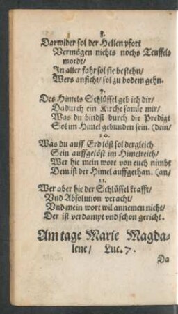 Am tage Marie Magdalene ...