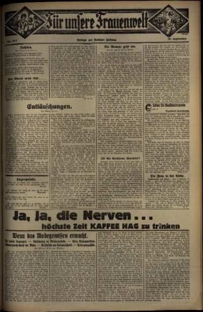 Zweite Ausgabe vom Freitag, den 19. September 1930.