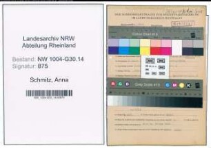 Entnazifizierung Anna Schmitz , geb. 18.04.1902 ()