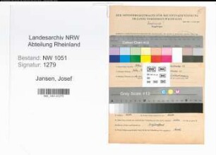 Entnazifizierung Josef Jansen , geb. 30.08.1899 (Dentist)