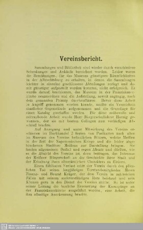 Vereinsbericht