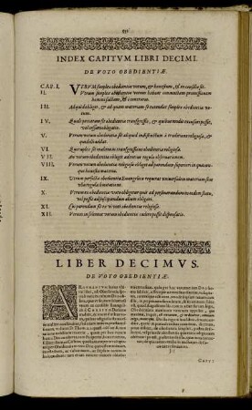 Liber Decimus. De Voto Obedientiæ.