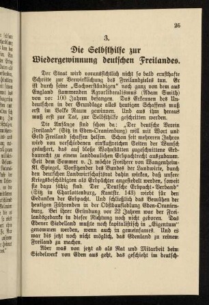 25-33, 3. Die Selbsthilfe zur Wiedergewinnung deutschen Freilandes