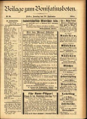Zweite Ausgabe vom Sonntag, den 30. September 1900.