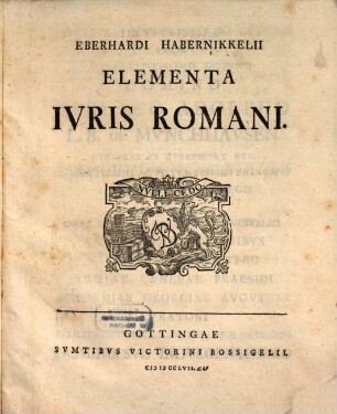 Eberhardi Habernikkellii Elementa Ivris Romani