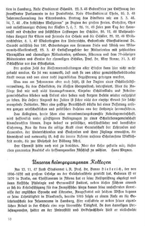 Unseren heimgegangenen Kollegen