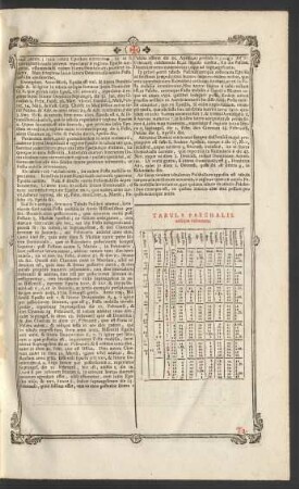 Tabula Paschalis. antiqua reformata.