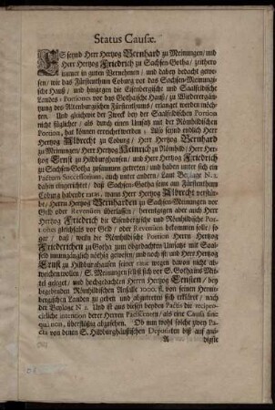 Status Causæ; Prima; Secunda; Quæstio prima; Resolutio Quæstionis Primæ; Rationes Decidendi; Quæstio secunda; Resolutio QuVstionis secundæ.