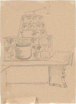 Lange, Ludwig; Lange - Archiv: XI.4 - Ofen (Ansicht)