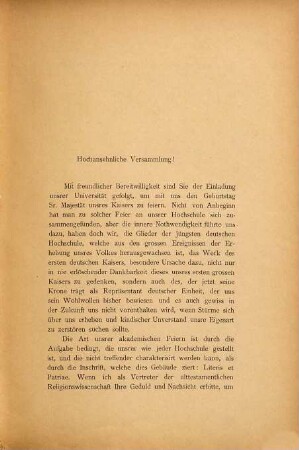 Die Entstehung der israelitischen Religion : Rede zur Feier des Geburtstages Sr. Majestät des Kaisers am 27. Januar 1895 in der Aula der Kaiser-Wilhelms-Universität Strassburg gehalten