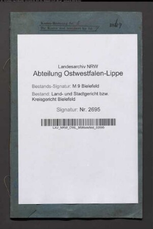 Erblasser: Ewertkollenberg, Catharina, geb. Doppmeier: Testament