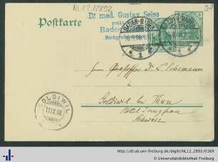 Postkarte vom 10.09.1908.