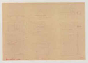 Klucken (Kreis Stolp): unbekannter Hof. - Lageplan. - unbekanntes Gebäude (Ansichten, Details)