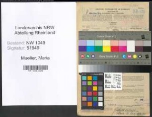 Entnazifizierung Maria Mueller , geb. 21.12.1907 (Verwaltungsangestellte)