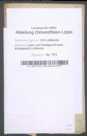 Erblasser: Kuhlmann, Friedrich Wilhelm; Erblasser: Kuhlmann, Marie Caroline auch Catharine Marie, geb. Kleine: