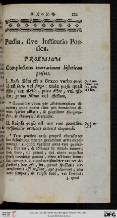 Proemium complectens enarrationem historicam poeseos