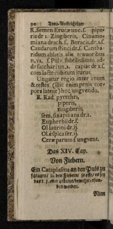 Das XIV. Cap. Von Fiebern.