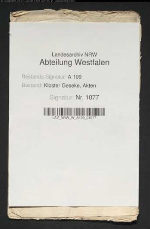 Prozeß Stift Geseke gegen Bauern zu Steinhausen wegen im Prövenholz gepfändeter Steinhauser Schweine.