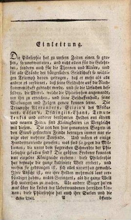 Der Triumph der Philosophie im Achtzehnten Jahrhunderte. 1