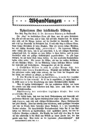 Aphorismen über intellektuelle Bildung